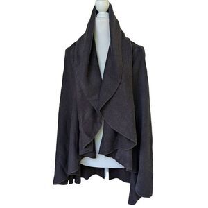 Look Shall We Dance Taupe Gray Sleeveless Waterfall Shawl Vest One Size